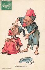 CPA FANTAISIE HUMORISTIQUE ILLUSTRÉE FIGARO AMBULANT J.BRINGAU A ALGER