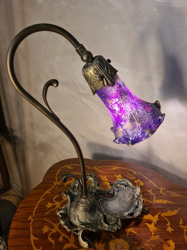 Lampe fonte acier patiné - lampe,