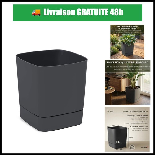 Pot fleurs carré lamela 8 - fleurs,