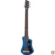 Guitare électrique Hofner HCT-SH-BL-O Shorty Travel bleue d'occasion avec sac...