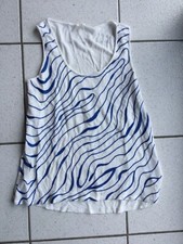 Haut Ekyog lin blanc et bleu taille M neuf