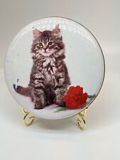 Adorable Boîte En Métal Décor Chaton Vintage 1960 Confiserie Louis Clauss Paris