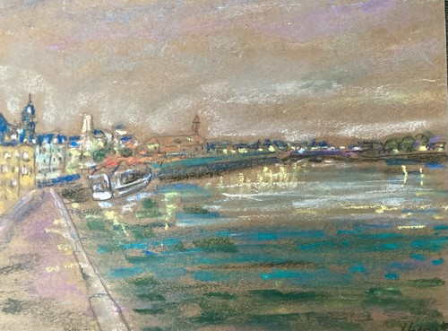 Peinture impressionniste quai - peinture,