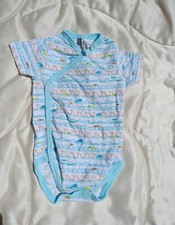 Body manches courtes blanc et bleu poissons Orchestra 1 mois 54 cm