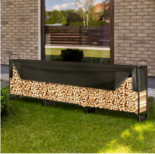 Range Bûches Extérieur 386x36x117 cm Abri Bois de Chauffage avec Couverture