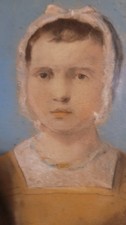 Tableau ancien Pastel portrait