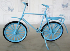 Vélo miniature Bicyclette en métal bleu décoration vitrine Longueur 15 cm