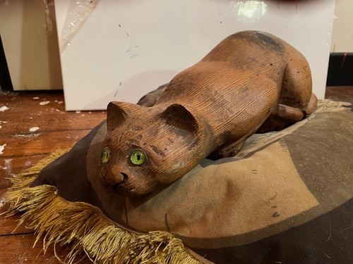 Sculpture chat bois - sculpture, en