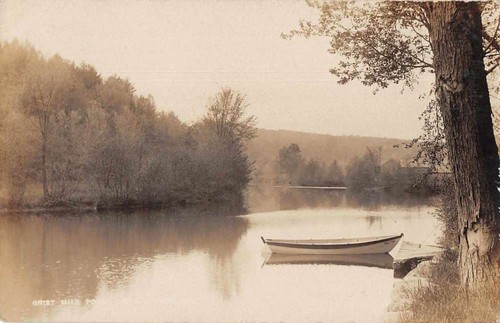 Grist mill pond - mill, boat