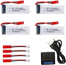 Lot de 4 batteries LiPo 3.7V 500mAh pour drones RC avec chargeur UDI WLtoys