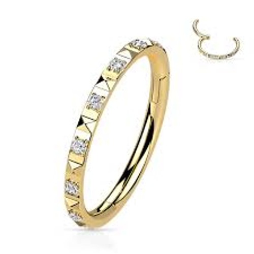 Segment bague zircon - or, anneau