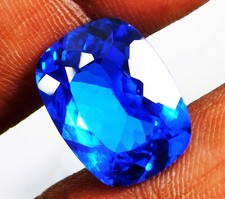 Coussin naturel bleu royal saphir de Ceylan 12,20 ct certifié pierre précieus...