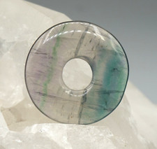 Fluorine Pendentif Donut Env. 29 MM pi-Scheibe A-Qualité de Pierre Précieuse b3