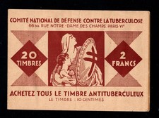 CARNET DE 18 TIMBRES TUBERCULOSE. ANNEE 1927