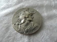 Ancienne médaille en bronze argenté Art Nouveau France graveur Bottée et Rivet