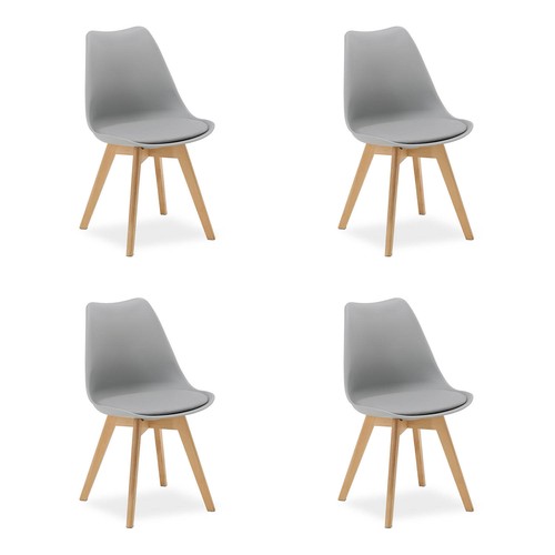 Chaises cuisine gris - 4, de