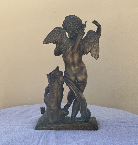 Sculpture bronze cupidon putto - bronze,