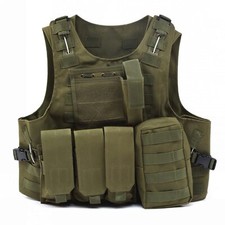 Gilet militaire tactique de chasse pour pour airsoft vert militaire
