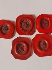 5 anciens seau cachet de cire