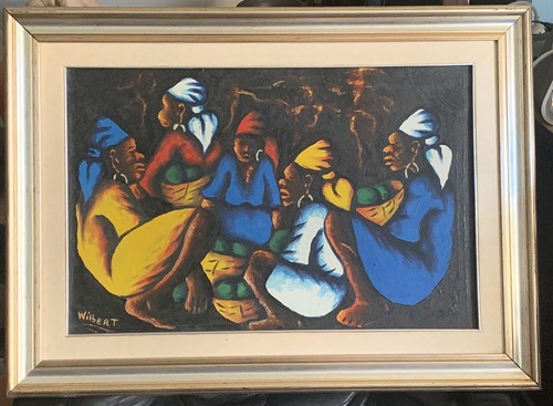 Ecole haïtienne tableau huile - haïtienne,