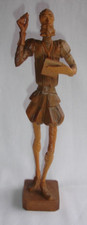 Ancienne Sculpture en bois sculptée à la main, Don Quichotte, Roman de Cervantes