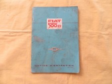 FIAT 500 D - notice d'entretien - 1961