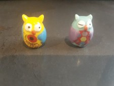 Lot de 2 fèves hiboux