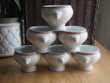6 Bols à soupe tète de lions  Lobjoy Porcelaine d'Auteuil ligne Bistrot. TBE