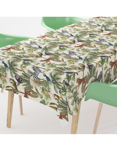 Nappe coton jungle design - en,