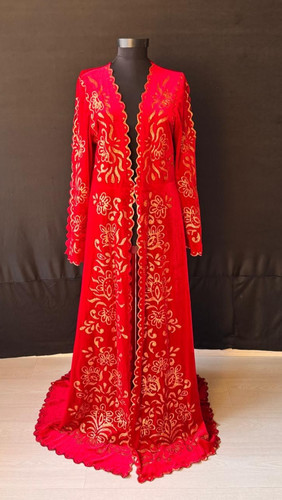 Red velvet kaftan henna - velvet, –