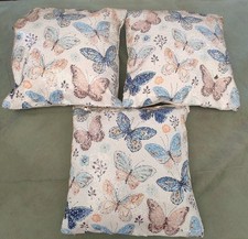 3 X Housse De Coussin À Paillettes Avec Remplissage - Papillons - Vintage