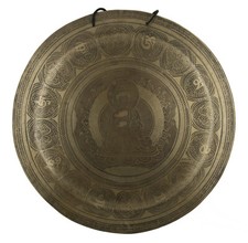 21" Gong tibétain -Bouddha Shakyamuni- 52.7 cm Son  Thérapie Népal 3111