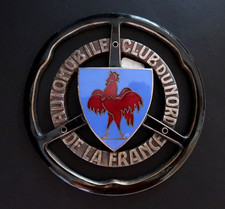 Badge de Calandre Automobile Club du Nord de la France 9Cm émaillé Parfait Etat
