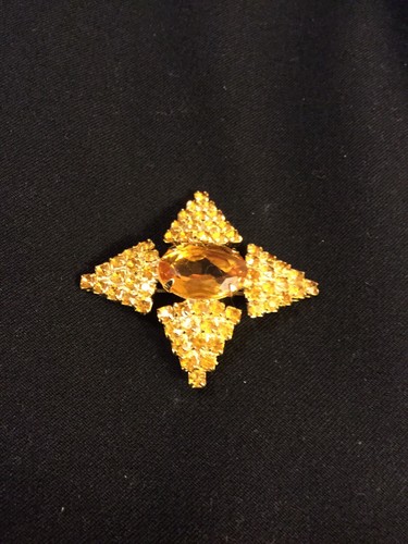 Yellow rhinestone four pointed - rhinestone, four-pointed
