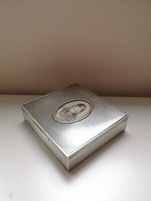 Antic box argent massif guilloche sterling silver anglo Indian miniature Shirom