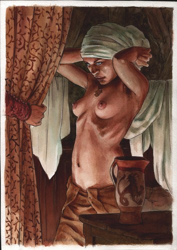 Dessin original femme aux - femme,