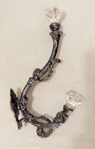 Ancienne patère fonte verre - fonte,