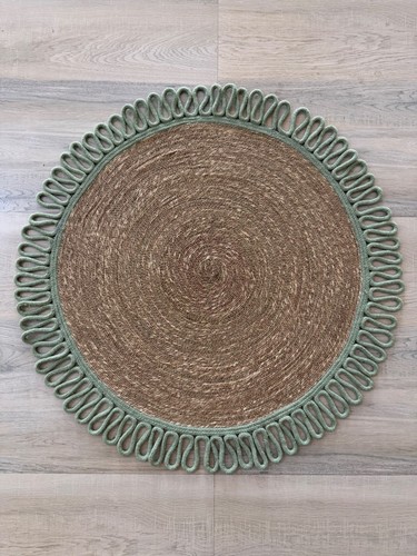 Tapis rond tissé main - tissé, à