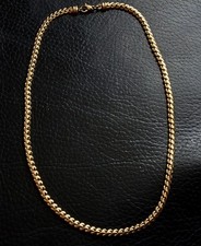 Ancien Collier Ras-du-cou en Plaqué Or Maille Anglaise 47 cm Années 1980