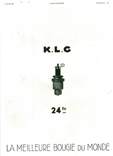 Publicité ancienne bougie klg - ancienne,