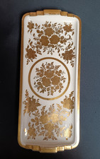 Plat à Cake en porcelaine de Limoges blanc et or