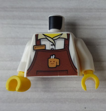 LEGO Torse salopette marron chemise blanche Minifigure Torso 973pb3256c01 TBE