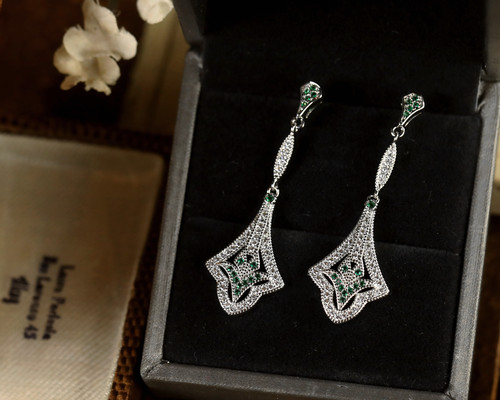 Boucles oreilles art déco - boucles, d'oreilles