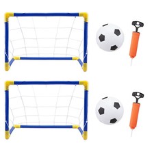 2 X Enfants Football Buts, Balle, Pompe & Filets Intérieur Extérieur Ensemble