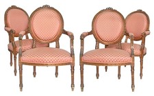 Suite de 4 fauteuils cabriolet