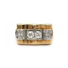 Bague Tank ancienne or jaune