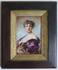 Femme et chien Peinture