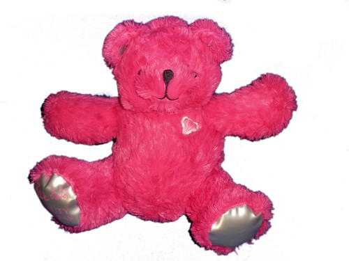 Peluche ours rose fushia - peluche,