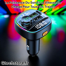Lecteur MP3 Pour Voiture Avec Transmetteur FM Bluetooth 5.0, Charge USB 22,5W