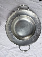 Large Antique Tin Hollow Dish